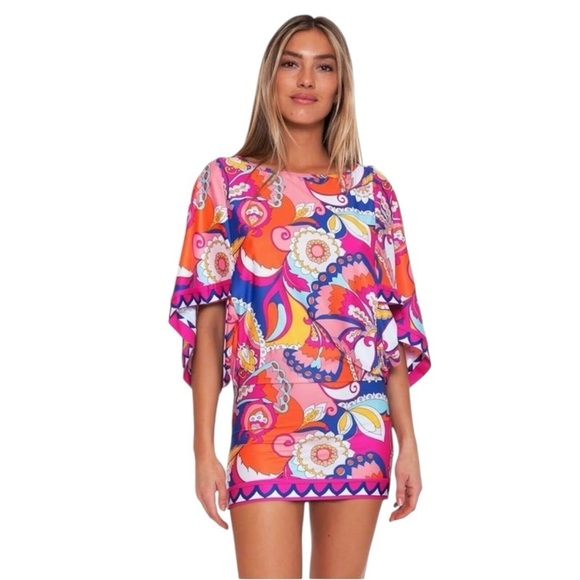 Trina Turk Other - Trina Turk Sevilla Colorful Floral Swim Cover-Up Excellent Size S